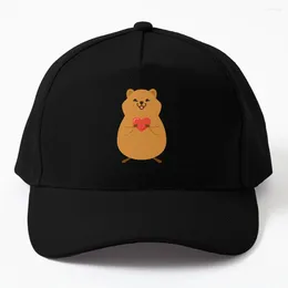 Ball Caps Cute Quokka With Love <3 Baseball Cap Rave Hat For Men Women's