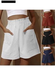 Women's Shorts Summer loose oversized casual shorts womens solid Colour high waisted pants wide G H240424