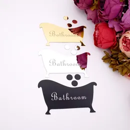 Wall Stickers 164x95mm Bathroom Entrance Sign Acrylic Mirror Surface Door Sticker For Shop Home El