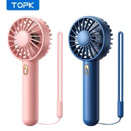 Other Appliances TOPK 1800mAh Rechargeable Mini Portable USB Fan 3-9 Hours of Work Personal Handheld Fan Cute Design Standing Fan on Table J240423