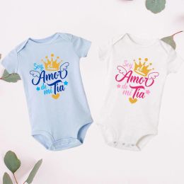 One-Pieces I Am The Love of My Aunt Newborn Baby Summer Bodysuits Infant Body Short Sleeve Baby Jumpsuit Ropa Bebe Baby Boy Girl Clothes