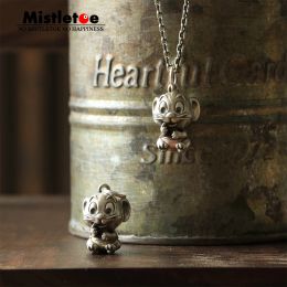 Pendants Mistletoe 925 Sterling Silver Vintage Cartoon Character Mouse Rat Pendant Dangle Charm Jewelry