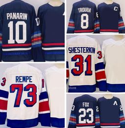 2024 Hockey Jerseys Home dhgate yakuda dhgateS 8 TROUBA 10 PANARIN 13 LAFRENIERE 20 KREIDER 23 FOX 31 SHESTERKN 73 REMPE 93 ZIBANEJAD dhgate Design wear