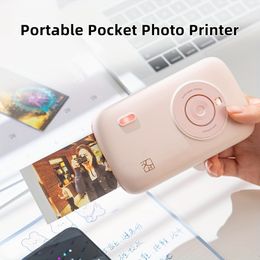 HPRT Photo Printer, 2x3 Mini Portable Colour Photo Printer, With 10pcs Photo Paper, Wireless Connexion To Smartphones, Compatible With IOS Android, Small