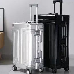 Suitcases Aluminium Alloy Suitcase Female All Trolley Box Male Travel Hard Thickened 20 Boarding