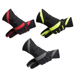 Gloves 1 Pair Snow Ski Gloves Winter Waterproof Thermal Touch Screen Outdoor Sports Snowboard Breathable Mittens Green Black