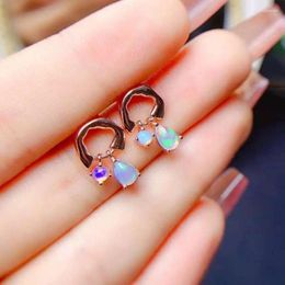 Stud Earrings Cute Opal Earring For Sale 925 Sterling Silver Natural And Real Fine Jewellery Women Birthday Gift