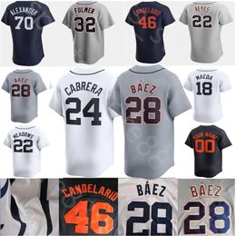 2024 Custom S-4XL Baseball Jersey 28 Javier Baez 24 Miguel Cabrera Mize Gipson-Long Skubal Baddoo Meadows Ibanez Carpenter Greene Torkelson Jerseys