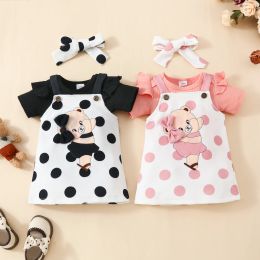 Sets ma&baby 018MY Newborn Infant Toddler Baby Girl Clothes Sets Ruffle Romper Bear Dress Overall Headband Summer Outfits D05