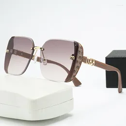 Sunglasses Oversized Men Women Fashion Rimless Vintage Square Sun Glasses Eyewear Brand Design UV400 Female Shades