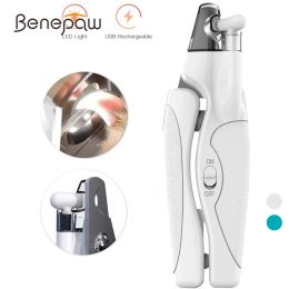 Clippers Benepaw Professional Light Dog Nail Clippers File USB Charging Safe Ergonomic Handle Pet Nail Trimmer Trapper Grooming Cutter