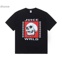 Men's Designer Short Sleeve Fashion Trend Trendy 999 Juice Wrld Bandit Photo Tee Skull Print Loose T-shirt Cotton