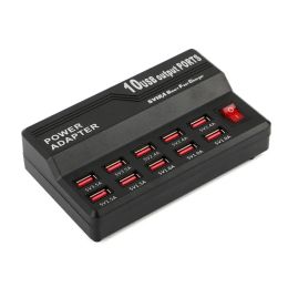 Chargers USB Charger 10 Port Wall Charger 5V 12A Desktop Charging Station Power Adapter for Mobile Phone Tablet Notebook Camera