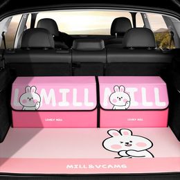 Car backup storage box Large capacity foldable cartoon cute storage box car