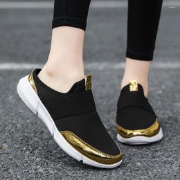 Walking Shoes Women Fitness Slippers Mesh Slip-On Light Loafers Summer Sports Outdoor Flats Breathable Sneakers Big Size 35-42