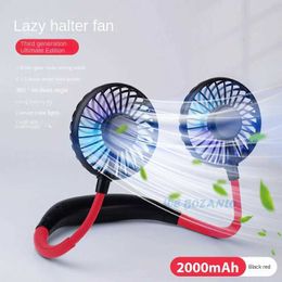 Other Appliances USB Portable Fan Cold Hand Neckless Fan Hanger Charging Mini Sports Fan 3-speed Adjustable Neck Double Neck Fan Home Office J240423