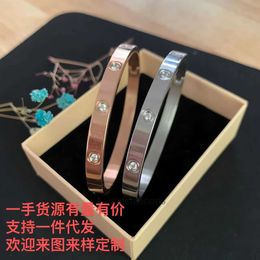 High Quality Luxury Bangle carter Stainless Steel Ten Diamond Card Home Bracelet Titanium Fashion Couples Trend Full Sky Star