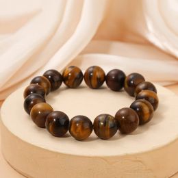 Strands Fashion Tiger Eye Bracelet For Man Women Natural Stone Elastic Bracelet Female Male Glass Beaded Bracelet Heal Jewelry