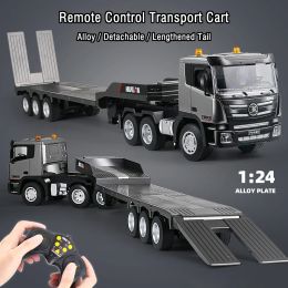 Cars Huina Alloy Rc Car Boys Toys Remote Control Truck Light Sound RadioControl Trailer 1:24 Simulated Transport Model Xmas Gift