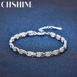 Beaded Fine heart bracelets 925 Sterling Silver chain cuff for women men adjustable high quality fashion popular party Jewellery gifts 240423