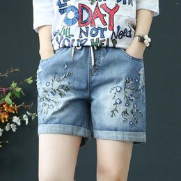 Women's Jeans Women Summer National Wind Embroidery Sloping Thin Direction On Pants Tall Womens Clothes Stretch Straight Leg