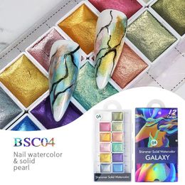 Nail Art Drawing Paints Watercolour Powder For Nails Abstract Magic Gel Polish Colours Solid Manicure Nail Glitter Accessories 240423