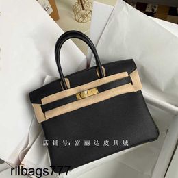 Wax Platinum Handbag Home Bag Thread Lychee Pattern Togo Calfskin Handbag Lock Buckle Casual Womens Handmade Genuine Leather