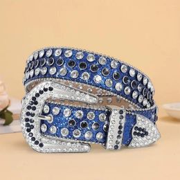 Belts Women Rhinestone Belt Stylish Rivet Faux Leather For Men Adjustable Punk Style Hop Fashionable