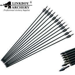 Arrow Linkboy Archery Mix Carbon Arrow Shafts 28/30 Inch Spine 600 ID6.2mm 90 Grain Point Compound Recurve Bow Longbow Hunting