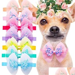 Dog Apparel 50Pcs Bowties Fashion Cute Bowknot Bow Ties For Dogs Pets Grooming Accessories Pet Supplies Small Drop Delivery Home Gard Dhsn3