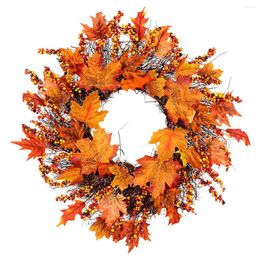 Decorative Flowers Artificial Flower Autumn Fall Wreath Hanging Ornament Or Home Door Wedding Party Christmas Decoration 45cm