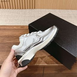 chanells Silver Horn King Sports Shoes for Women Thick Sole Height Increasing Casual Shoes for Women Xiang Grandma Slimming Mesh Face Old Father Shoes for Wome