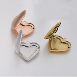 Frames 30pcs/lot Heart Photo Frame Charms Mirror Polish Stainless Steel Pendants for Diy Making Necklace 28.5*28.5mm