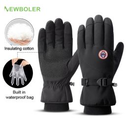 Gloves NEWBOLER Ski Gloves Motorcycle Waterproof Fleece Thermal Gloves Snowboard Snowmobile Gloves Men Women Winter Snow Bike Gloves