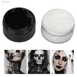 Body Paint 2PCS Halloween Face Painting Kit Highly Pigmented Face Body brus Paint Black and White for DIY Cosplay Theme Parties Body Makeup d240424