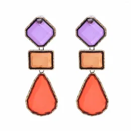 Stud Earrings Fashion Exaggerated Acrylic Gemstone Long Pendant For Women Girls Irregular Geometric Drop Street Jewellery