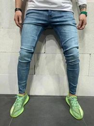 Men's Jeans 2024 Spring And Autumn Slim Fit Small Feet Large Casual Elastic Pants Trousers