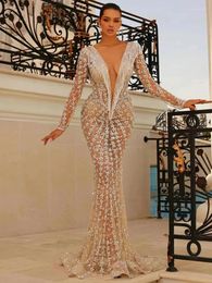 Party Dresses 2024 Women Flower Embroidery Mesh Tassel Beige Bodycon Long Dress Celebrity Wedding Night Club Prom Gown Stage Wear