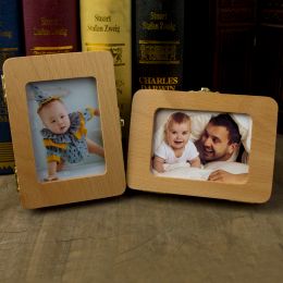 Box Wooden Baby Tooth Boxes Kids Milk Teeth Organiser Children's Photo Frame Memory Baby Deciduous Tooth Preservation Box Collection