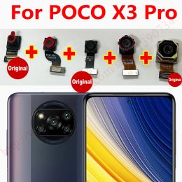 Cables Original Front Back Camera For Xiaomi Poco X3 Pro Selfie Frontal Big Backside Main Rear Facing Camera Flex Cable Repair Parts