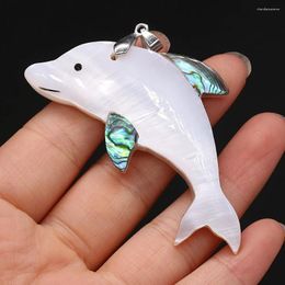 Pendant Necklaces Natural Mother-of-pearl Shell Pendants Reiki Heal Cute Dolphin Charms For Summer Colour Jewellery Making Necklace Gifts