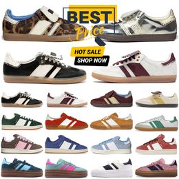 Leopard Print Shoes Wales Bonner Sneakers Vegan Trainers Designer Casual Shoes Core Black Cream White Brown Sports Shoes for Men and Women