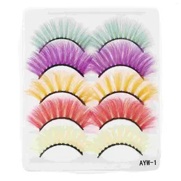 False Eyelashes 5 Pairs Fake Makeup Purple Outfit Fluffy Beauty Imitation Cosplay Accessories Miss Suits Korean Fashion