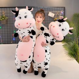 Cushions 70cm100cm Lovely Creative Milk Cow Plush Pillow Toys Soft Stuffed Cartoon Animal Cattle Doll Bedroom Sleeping Pillow Cushion