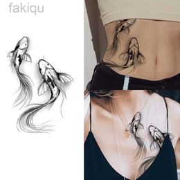 Body Paint Lasting 15 days temporary tattoo sticker waterproof non-reflective carp pattern tattoo sticker girls body art fake tattoo d240424