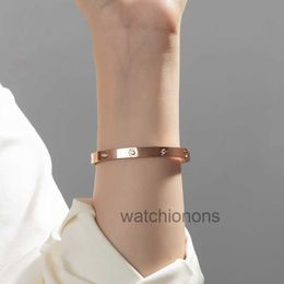 High Quality Luxury Bangle carter 18k rose gold minimalist style bracelet female simple hand Jewellery does not fade Korean version online Red Personalised girlfrien