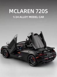 Cars Mclaren 720s 1:24 Super Sportcar Sound & Light Miniatures Alloy Diecast Model Car Presents For Boyfriend Toys For Kid Gift Metal