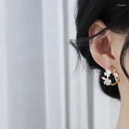 Stud Earrings Fashion Fairy Flower Korean Circle Female Elegant Trendy Jewelry