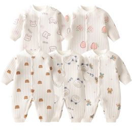 One-Pieces Spring Autumn Newborn Baby Romper Cotton Cartoon Unisex Baby Girl Clothes Jumpsuit ONeck Baby Boy Clothes 3 to 24M