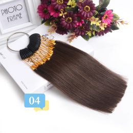 Rings test strands for painting 30 stand 20cm Human hair Colour chart for hair extensions Salon Tools Hair Dyeing Sample Chart Ring